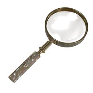 Loupe antique en laiton faite à la main avec manche en nacre pour la lecture et la décoration nautique, loupe de poche vintage - Product Image 6