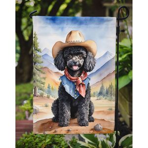 Bannière de drapeau de jardin multicolore Caniche noir Cowboy Welcome Artwork for Patio Yard Flower Beds Mailbox Decorative Flag Garden Size - Product Image 3