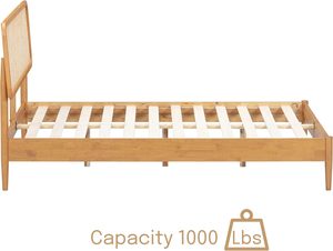เตียงห้องนอนไม้แข็งพับได้พร้อมหลังหวาย | เฟอร์นิเจอร์โรงแรมทันสมัย | มี OEM - Product Image 5