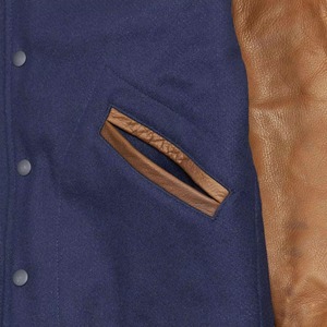 New Custom Design Embroidery Patches Work <b>Leather</b> Sleeves College Wear Letterman Varsity <b>Jacket</b> High Quality Wool Plus Size - Product Image 5