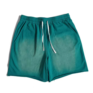Shorts de sport pour homme en molleton 100% coton OEM, en French Terry, délavé soleil, avec cordon de serrage long, logo personnalisé, décontracté, grammage lourd - Product Image 1