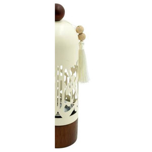 Luxury Arabic Calligraphy Metal Incense Burner With Wooden Base & Knob Hollow <b>Oud</b> <b>Bakhoor</b> Censer Tassel For Home Decoration - Product Image 3