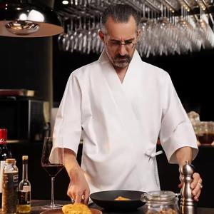 Uniformes de Chef Japoneses de Verano, Ropa de Trabajo de Manga Corta Tejida para Hombres y Mujeres, para Restaurantes de Sushi, Cocina y Bar - Product Image 3