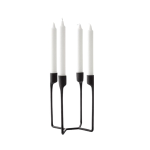 Hand Forged Cast Iron Candle <b>Holders</b> Antique <b>Black</b> Metal Taper Candle Stand Set Of 2 for Living Room Table Centerpiece Decor - Product Image 3