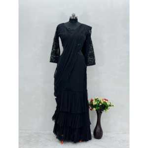 ชุด lehenga แต่งงานพร้อมชุดแต่งระบายสำหรับงานปาร์ตี้ - Product Image 6