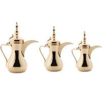 Elegante Edelstahl-Messing Arabische Dallah Teekanne Lebensmittelecht Hitzebeständig Wohnzimmer-Dekoration Tisch-Styling Kaffeekanne