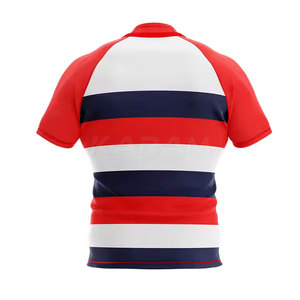 Maillot de rugby respirant à séchage rapide, vente en gros, haute qualité, prix raisonnable, manches courtes, 100% polyester, fabriqué au Pakistan - Product Image 2