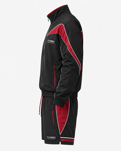 Conjunto Deportivo Informal para Hombre FLY HUMBLE SPORTS, Color Negro y Rojo, Transpirable, de Secado Rápido, Tejido de Felpa, 100% Seda, para Verano - Product Image 6