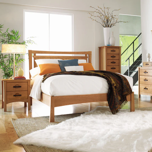 Wholesale Contemporary Solid Wood <b>Bed</b> | Horizontal Slat Headboard <b>Platform</b> <b>Bed</b> Frame - Product Image 4