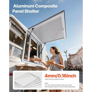 Aluminum Alloy 36x36 in Concession <b>Window</b> for Food Trucks 85 Degrees Stand Serving <b>Window</b> with 4 Sliding <b>Panels</b> - Product Image 2