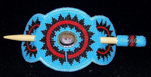 Pinza de Pelo Vintage Hecha a Mano para Mujer, con Bordado Intrincado de Cuentas, Accesorio Metálico para el Cabello de Uso Diario - Product Image 3