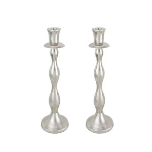 Wholesale Vintage Silver Metal Taper Candle Holder Set Antique Aluminum <b>Pillar</b> Candlestick Stand for Wedding Home Decor Table - Product Image 4