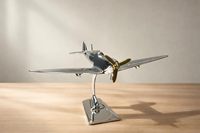 Maquette d'avion Spitfire de l'Air Force, pièce décorative de table avec finition personnalisée, décoration vintage d'avion de guerre pour la maison ou le bureau