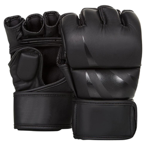 Gants d'entraînement en PU à demi-doigts avec support de poignet en velcro pour les arts martiaux unisexe - Product Image 2