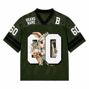 Camiseta Deportiva Oversize de Fútbol Americano con Diseño Floral-Vintage Personalizado de Conejo, Estilo Urbano, OEM, Sublimada, para Equipos - Fabricante - Product Image 6