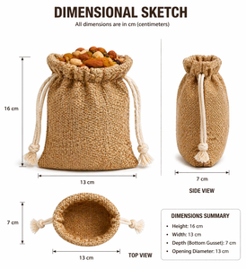 Wholesale Eco-Friendly Jute Linen Drawstring Bags From West Bengal for Dry Fruits and <b>Spices</b> Gift <b>Packaging</b> with <b>Custom</b> Print - Product Image 4
