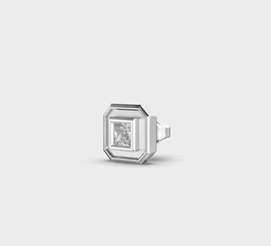 IGI Certified Lab Grown Princess Cut Diamond Octagon Bezel <b>Stud</b> Earrings Solid 925 Sterling <b>Silver</b> Art Deco Diamond Earrings - Product Image 2