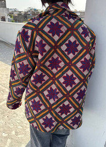 Veste Kantha en coton vintage faite à la main, réversible, matelassée, style bohème - Product Image 6