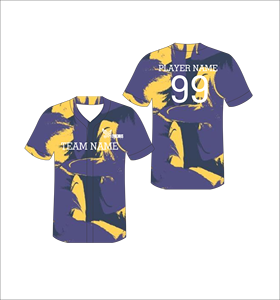 Custom Baseball Jersey V Neck Polyester Sublimation Moisture Wicking Team Uniform <b>Athletic</b> Sports Shirt OEM Manufacturer - Product Image 1