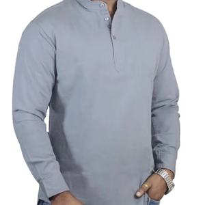 Chemise en satin à manches longues pour homme Botex 100% coton décontractée formelle motif uni respirante écologique anti-boulochage durable - Product Image 3