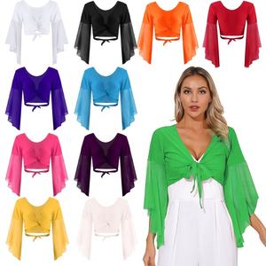 Vêtements de danse en gros pour femmes, hauts courts de danse du ventre, vêtements de danse, costume de spectacle de scène pour performance, cours de yoga, danse de salon - Product Image 1