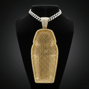 Collar Pirámide Mística con Momia, Joyería Fina, Colgantes y Amuletos de Plata de Ley 925 con Moissanita, Joyería para Raperos - Product Image 1