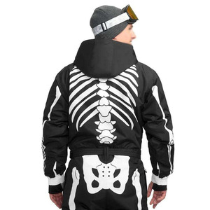 <b>Men's</b> Skeleton Print One Piece Ski Suit Waterproof Windproof Winter Snow <b>Jumpsuit</b> Halloween Snowboard Overall - Product Image 3