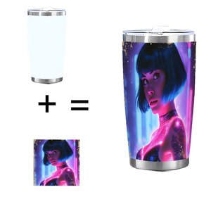 Stainless Steel Tumbler 20oz <b>Double</b> <b>Wall</b> Silver Finish Modern Design Daily Use Drink <b>Mug</b> - Product Image 4