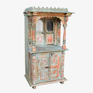 Haswani Handicrafts Durable Antique Solid Wood Temple Handcrafted Rustic Vintage Carved Home <b>Mandir</b> Decorative Traditional - Product Image 1