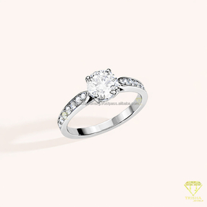 Anillo de Compromiso de Moissanita de Lujo de Excelente Calidad para Mujer con Estilo Elegante y Belleza Duradera Disponible al Mejor Precio - Product Image 2