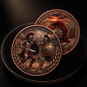Pièce de monnaie de gladiateur romain personnalisée en cuivre fin .999 de 1 oz, Art de la <span class=keywords><strong>Rome</strong></span> antique, Médaille de collection - Product Image 4