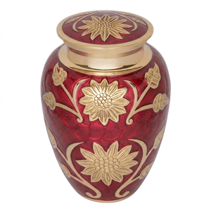 Urnas de Cremación para Adultos de Latón, Hermoso Diseño Decorativo Dorado, Acabado en Color Morado Claro, Metal, 10 Pulgadas, 200 Pulgadas Cúbicas, Funerarias - Product Image 4