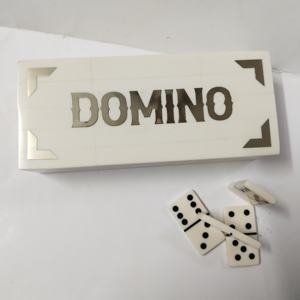 Caja de Juego de Dominó Gris de Alta Gama con Incrustaciones Doradas, Almacenamiento Elegante, Decoración de Mesa para Reuniones Familiares - Product Image 5