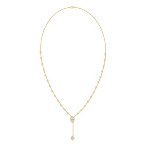Collier Y en or rose avec diamant ovale de 2,39 ct créé en laboratoire, serti dans un cadre, style lariat, lumineux - Product Image 6