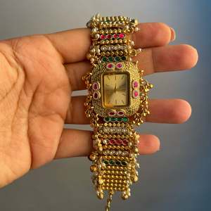 Phulkari Antique Designer Brass Watch Bracelet - Product Image 1