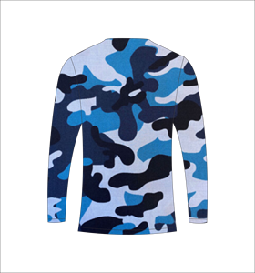 T-shirt de performance athlétique à manches longues camouflage bleu léger pour l'entraînement physique - Product Image 6