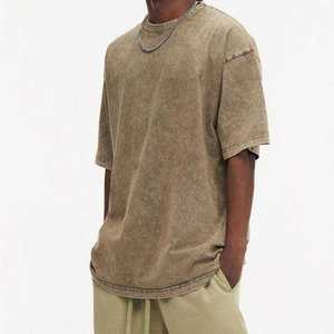 T-shirt Homme Séchage Rapide Prix Usine 100% Coton Épaules Tombantes Coupe Ample Respirant Col Rond Oversize Été - Product Image 5