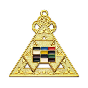 Collar Triangular de Lujo para Ex Sumidero de la Alta Cultura Masónica, Joya Chapada en Oro de Aleación de Zinc con Esmalte Duro, Color Personalizado, Regalia Coleccionable - Product Image 1