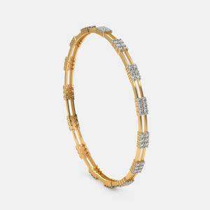 Brazalete de Oro con Doble Hilera de Diamantes - Product Image 1