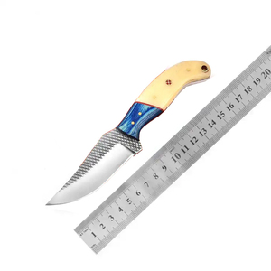Handmade Custom Cowboy Skinner <b>Knife</b> with Blue Pakka Wood <b>Bone</b> <b>Handle</b> Razor Sharp Leather Sheath Industrial Gift <b>Knife</b> - Product Image 6