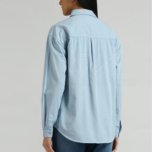 ราคาขายส่ง เสื้อเชิ้ตยีนส์ผู้หญิงสั่งทำได้ รุ่นใหม่ น้ำหนักเบา ขายดี - Product Image 3