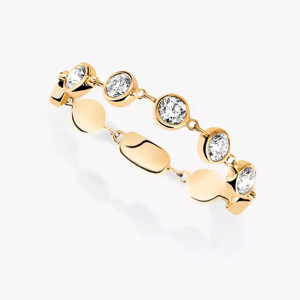 Yellow Gold Diamond Eternity Band <b>Ring</b> Round Brilliant Cut Classic Women's Engagement <b>Ring</b> - Product Image 2