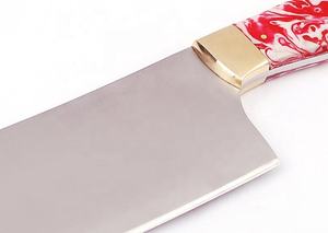 มีดเชฟครัวเหล็ก D2ทำด้วยมือพร้อมที่จับเรซินและที่ครอบเป็นมิตรกับสิ่งแวดล้อมออกแบบโลโก้ได้ตามต้องการ - Product Image 4