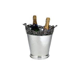 Cubo de Hielo de Aluminio Royal con Acabado Plateado Antiguo, Enfriador de Vino con Asa para Bar, Hogar, Fiestas, Enfriador de Cerveza - Product Image 2