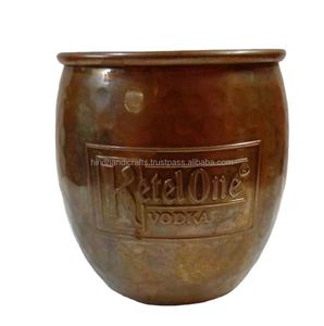 Tasse de Mule de moscou en tonneau de cuivre gaufré avec finition polie brillante fabricant et exportation de l'inde - Product Image 2