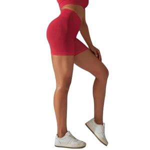 Pantalones cortos de gimnasio con logotipo personalizado 2025 para mujer, ropa deportiva transpirable de cintura alta de secado rápido con bolsillos, lavado de colores para correr - Product Image 2