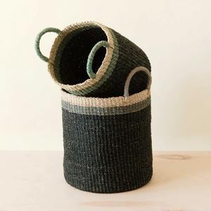 Juego de 2 cestas cilíndricas de mimbre con asas, cestas de almacenamiento hechas a mano, venta al por mayor, ecológicas, hechas en Vietnam - Product Image 5