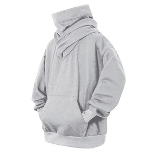 Sudadera con Capucha de Forro Polar para Hombre, Color Sólido, Estilo Holgado, Informal, para Otoño, Corte Regular, Tejida - Product Image 2