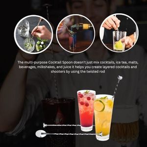 Huge Demand Supplied Long Handle Stirring Stainless Steel Spiral Pattern Cocktail Stirrer Mixing <b>Bar</b> Spoon Twisted Design - Product Image 6