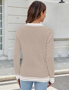 Pull col roulé côtelé en maille torsadée pour femme, manches longues, décontracté, hiver, vente en gros - Product Image 3